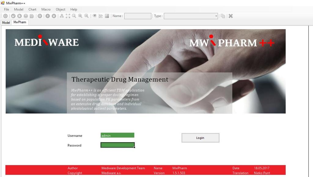 Představení MwPharm ++ MwPharm ++ je klinický farmaakokinetický software. MwPharm ++ je účinná aplikace pro terapeutické monitorování léčiv (TDM).