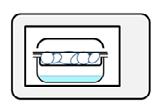 Opakovaným stisknutím tlačítka Stam (Pára) nastavt typ potraviny (viz násldující tabulka). Stisknutím tlačítk Plus/Minus nastavt hmotnost potraviny (min: 150 - max.: 500g). Stisknět tlačítko Jt Start.