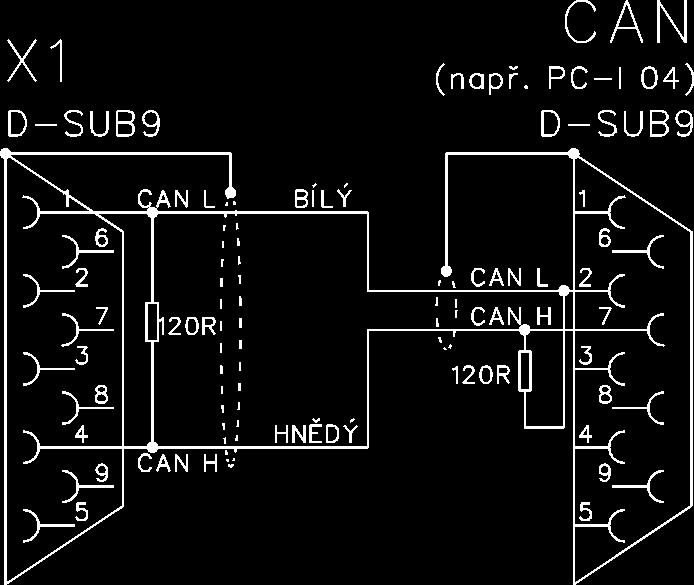 Rozhraní CAN-BUS Použijte kabel s charakteristickou impedancí 120 Ω (ISO11898).