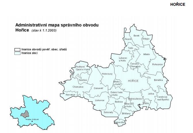 Obrázek 1 - Území ORP Hořice Zdroj: Český statistický úřad, www.czso.