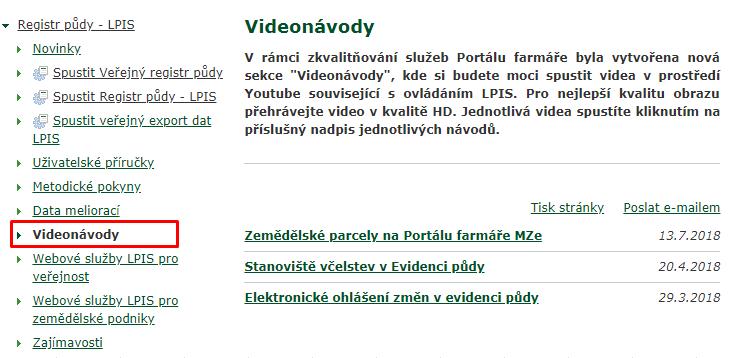 Kde nalézt příručky 1. Příručka v novinkách Portálu farmáře 2.