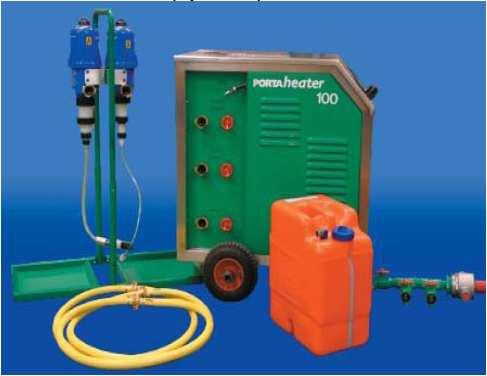 Namísto rozdělovacího potrubí na studenou vodu, lze použít ohřívač vody Portaheater100