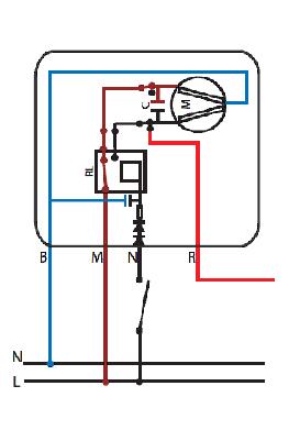 Černý (N) Připojená fáze AC 230V - ventil otevřen Nepřipojená fáze AC 230V - ventil uzavřen Modrý (B) Nulový vodič Červený (R) Výstup