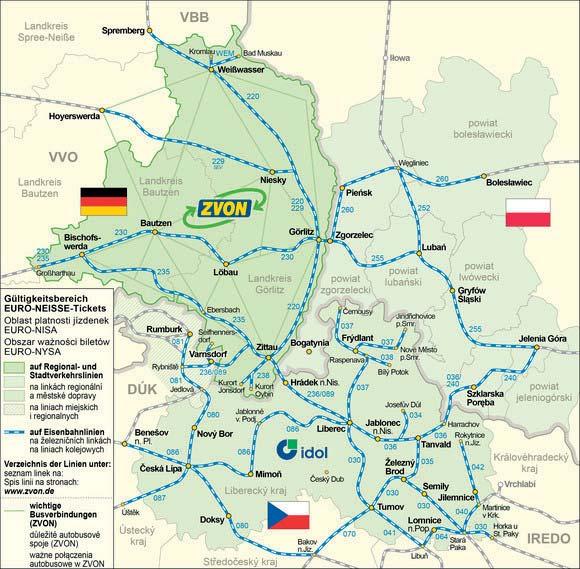 Tab. 17 Ceny síťové jízdenky nach Bad Děčín Dolní Žleb Schöna von Schandau Sebnitz Dolní Poustevna Mikulášovice Šluknov Rumburk Děčín 21 Kč 1,00 EUR 2,30 EUR 2,30 EUR 69 Kč 74 Kč 90 Kč 130 Kč Dolní