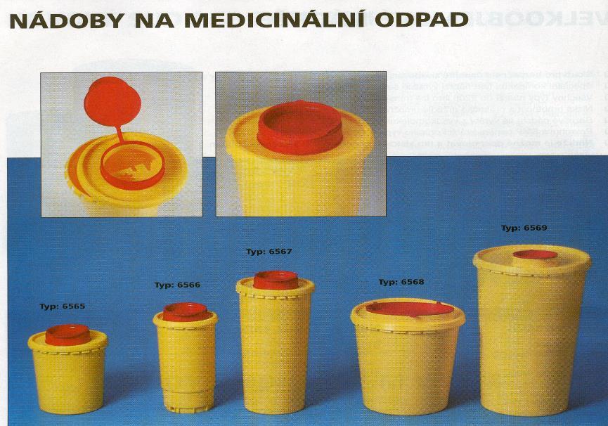 Základní požadavky na shromažďovací prostředky pro odpady ze zdravotní péče Tekuté odpady se ukládají do pevných nepropustných nádob pro odstranění odpadu certifikovaných k danému účelu.