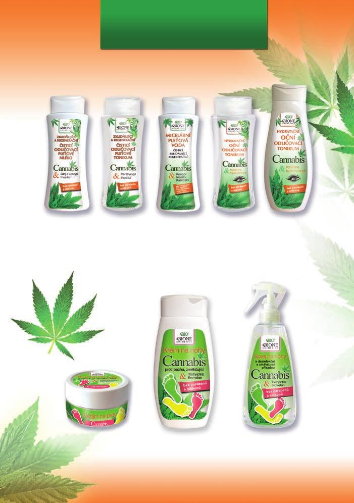 Cannabis Cannabis Bylinná mast 51 ml, kód 79394 Pleťový peeling Cannabis 200 g, kód 7975 Snídaně pro pleť 260 ml, kód 80545 Zklidňující a regenerační čisticí odličovací pleťové mléko s inositolem 255