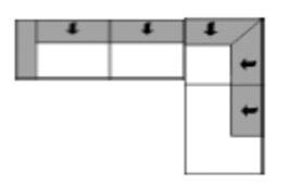 číslo 4403 4402 591 590 Longchair s područkou vlevo 2-sed Rohový element s 1-sedem s ukončovacím délem pravý