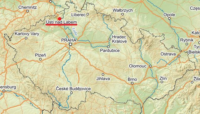 Obrázek 2 Poloha Ústí nad Labem v rámci ČR (zdroj: mapy.cz) 2.2. Doprava Ústí nad Labem je důležitým dopravním uzlem.