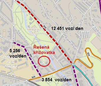 3.3. Intenzity Při celostátním sčítání dopravy v roce 2016 byla měřena intenzita dopravy na několika komunikacích v oblasti.