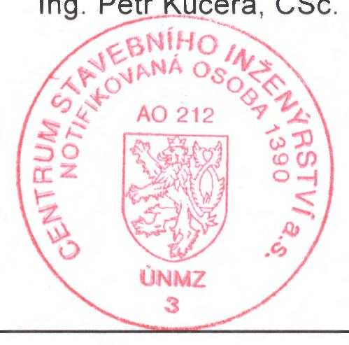 Notified Body, Certification Body pracoviště Zlín - K Cihelně 304, 764 32 Zlín - Louky PROTOKOL o počáteční zkoušce typu výrobku podle 5 odst. 1 písm. b) nařízení vlády č. 190/2002 Sb.
