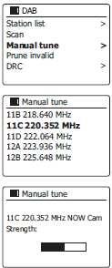 Režimy zobrazení Vaše rádio má v režimu DAB několik možností zobrazení. Pro procházení různých možností zobrazení stiskněte tlačítko Info.