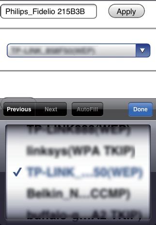 4 V rozbalovacím seznamu Service Set ID (SSID) vyberte název SSID směrovače.