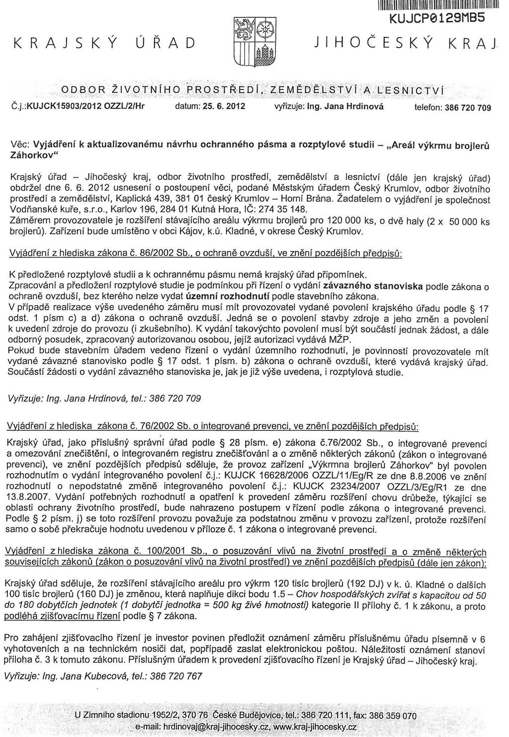 Rozšíření areálu výkrmu brojlerů Záhorkov Strana 77 H.