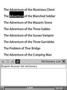 Seznam slovníků: Zvolte slovník, který chcete používat. Podobná slova: Pro zobrazení podobných slov a jejich významu. Vyhledávání: Po zadání slova klikněte na tuto ikonu pro start.