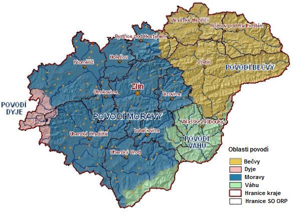 lem Brdo ve výšce 518,25 m n.m. a ústí zleva do Dyje u státní hranice ČR Rakousko (HYDROPROJEKT, 2007). Na této řece se také nachází významná vodní nádrž vymezené oblasti a to v. n. Koryčany, která zásobuje pitnou vodou celou oblast Kyjovska.