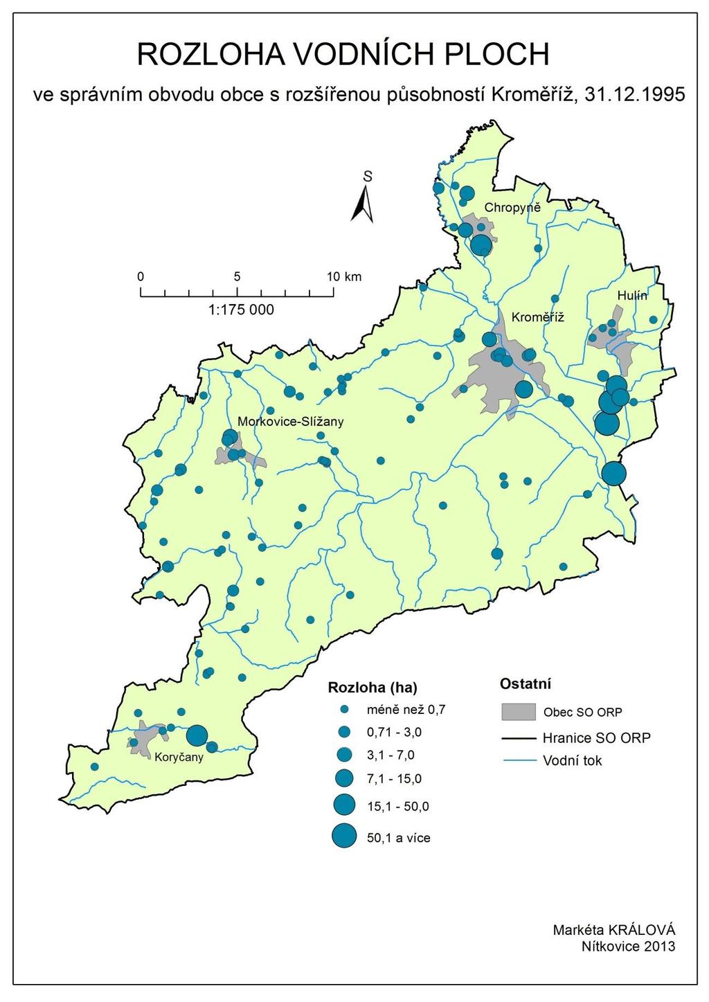 Příloha č. 8: Mapa rozlohy vodních ploch k 31. 12.