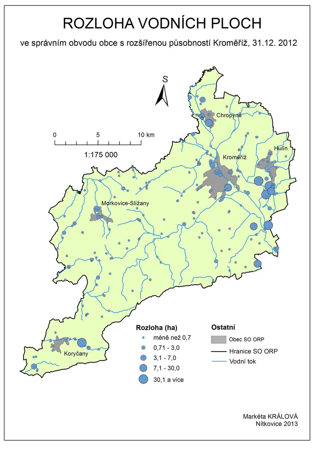 Příloha č. 10: Mapa rozlohy vodních ploch k 31. 12.