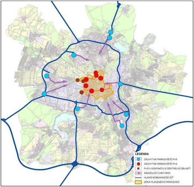 Souhrnný popis systémového řešení Základní principy Doprava v klidu, na rozdíl od liniových dopravních systémů (komunikační síť, síť MHD atd.) sama od sebe netvoří systém.
