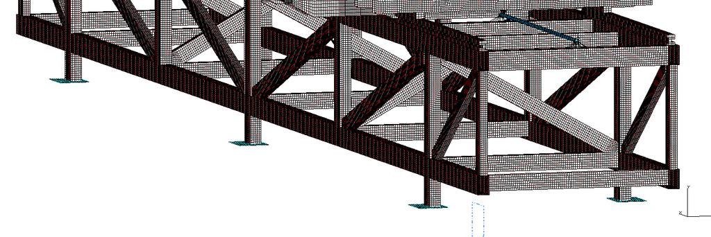 Na základě existující objemové geometrie standu byla vytvořena zjednodušená skořepinová geometrie, ve které byly zanedbány některé konstrukční detaily jako například zaoblení hran a malé otvory, jak