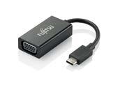 Adaptér pro převod rozhraní USB typu C na rozhraní VGA Adaptér FUJITSU z USB typu C na rozhraní VGA nabízí snadný a rychlý způsob připojení analogové obrazovky s rozhraním VGA k vašemu mobilnímu