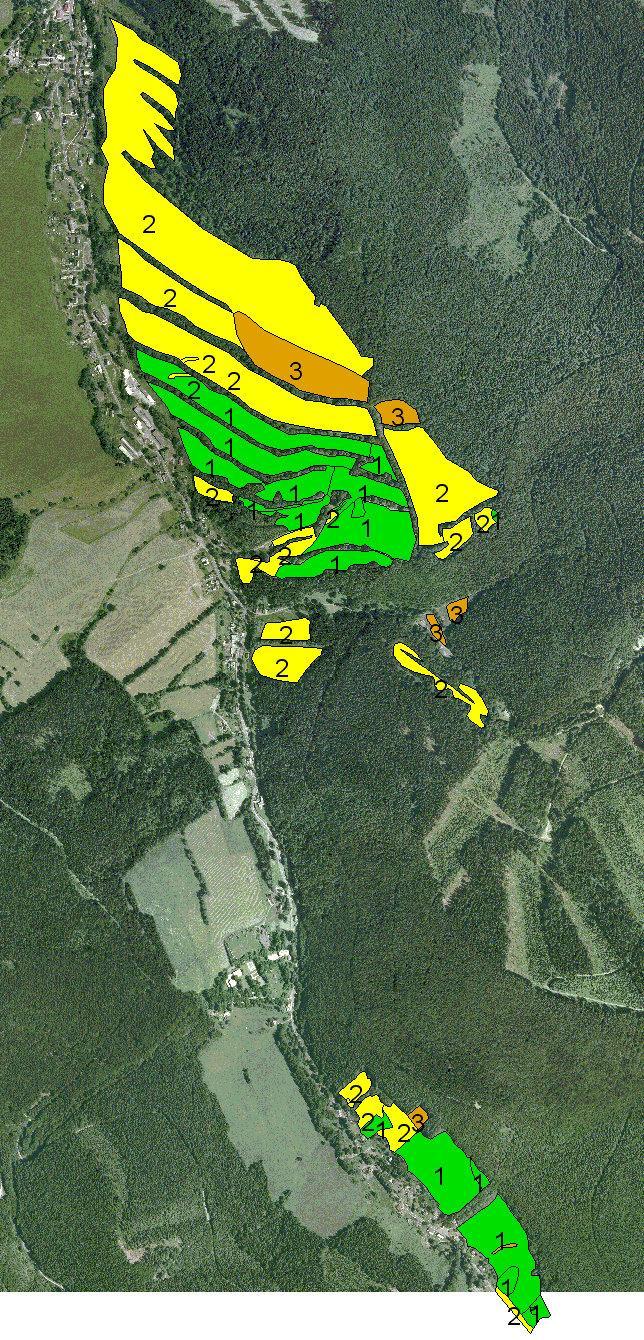 Obrázek 21: Mapa zachovalosti lučních porostů