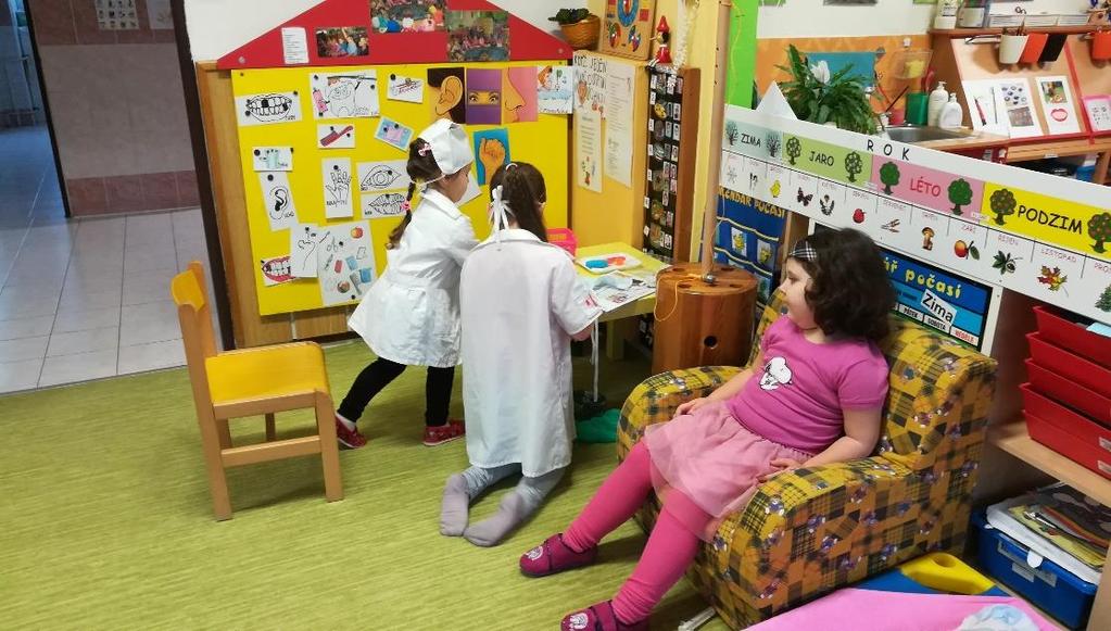 Odehrávají se zde námětové hry, především Na rodinu, Na obchod, Na holiče a další dle fantazie dětí.