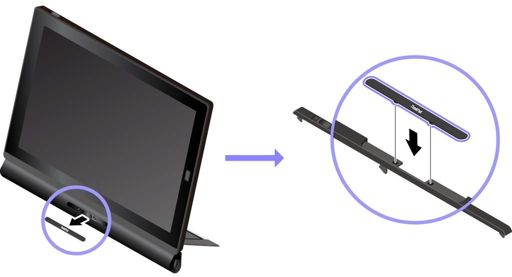 Jakmile je klávesnice Thin Keyboard dost blízko, přichytí se na místo. Chcete-li ji od tabletu oddělit, stačí ji odtáhnout.