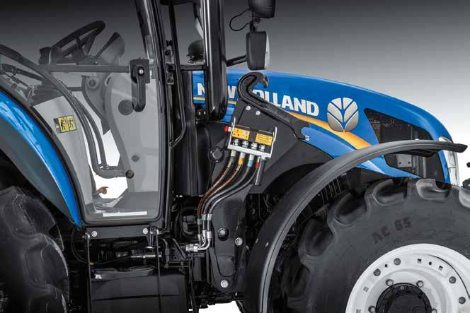 Traktory T5 jsou plně kompatibilní s řadou čelních nakladačů New Holland 500TL a s novou řadou 700TL: šířka rámu čelního nakladače je 1100 mm; ideální kombinace pro vysokou produktivitu.