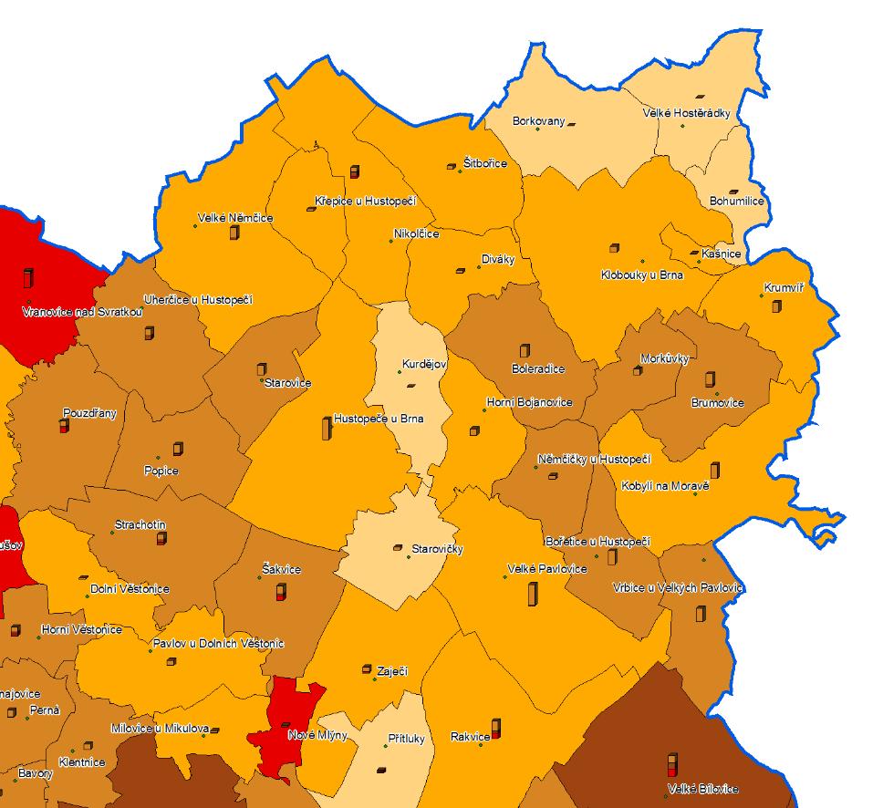 Potenciální ohroženost zemědělské půdy větrnou erozí v k. ú.