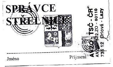 Vzor označení správce střelnice: Funkci zbrojíře vykonávají: č. zbr. Průkazu 1. Michna Ivo 2. Graběc Vlastimil 2 POPIS STŘELNICE 2.1 Vnější vztahy 2.1.1 Střelnice se nachází na pozemku parc.č. 1840/1 a 1842/2.
