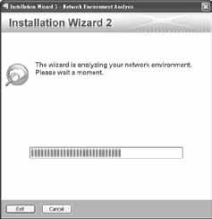 5 Přiřazení IP adresy 1. Nainstalujte průvodce Installation Wizard 2 z adresáře softwarových nástrojů na disku CD se softwarem. 2. Program provede analýzu síťového prostředí.