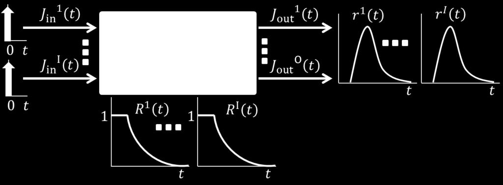 Přenosovou funkci r(t) lze z výše uvedeného chápat jako výstupní odezvu systému na impulzní vstup. Jde o teoretický případ, kdy by se známé množství k.l. podařilo vstříknout za čas t 0 na arteriální vstup.