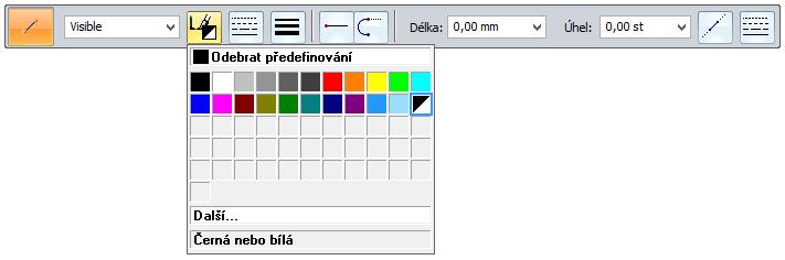 Nástroj Čára Pracovní panel Nástroje Čára Styl čáry Barva čáry