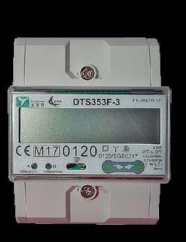 TřífázovÝ, čtyřtarifní elektroměr DTS 353F-3 odběr i dodávka Jedná se o třífázový, 4-tarifní elektroměr s rozhraním RS485 k osazení na lištu DIN. Tento elektroměr splňuje požadavky norem EN50470-1/3.