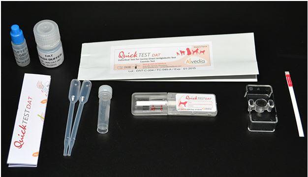 ALVEDIA diagnostické soupravy krevní skupiny testovací soupravy pro okamžité určení krevní skupiny psa DEA 1.