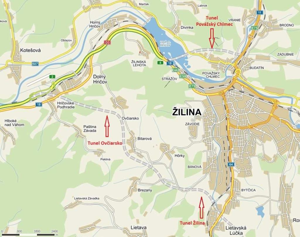 s hraničním přechodem Záhor na státní hranici s Ukrajinou. Výstavba tunelu Žilina započala dne 5. listopadu 2014 při západním portálu a ražba tunelu Ovčiarsko dne 12. září 2014 při západním portálu.