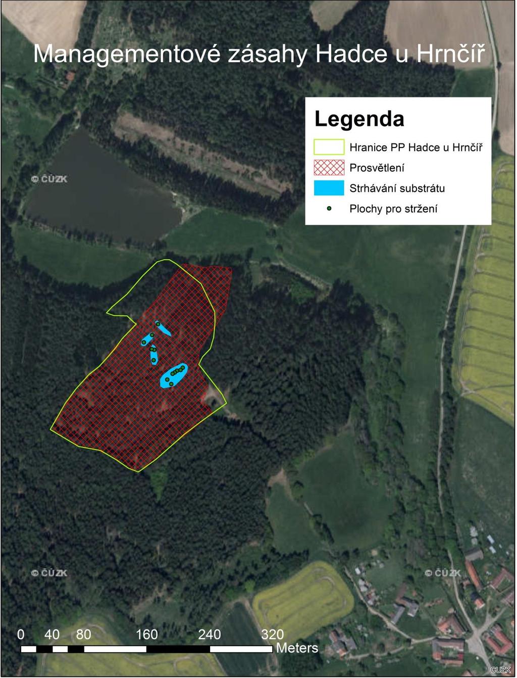 Obrázek 3: Mapa managementových zásahů