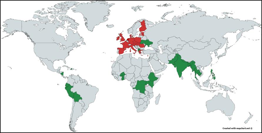 Projekty budování kapacit a technické pomoci v roce 2015 Partneři projektu v zemích EU Partneři projektu ve třetích zemích 3.