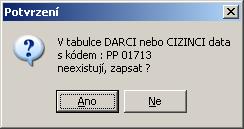 označit všechny cizí dárce jako CIZ - G - umožní postupně označit všechny čekatele jako CEK, kterým doplníme do tabulky kód searche (formát