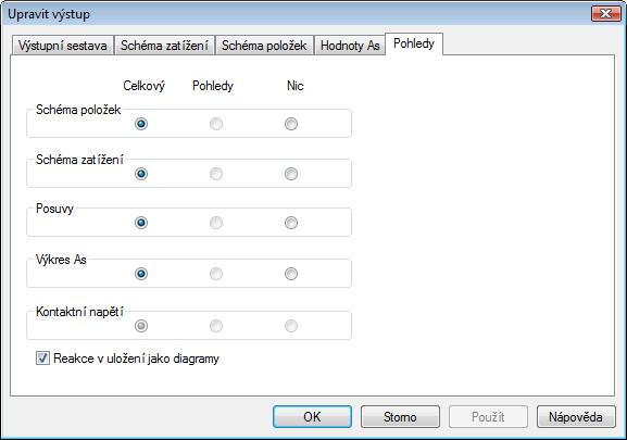 Menu Možnosti Jednotka Dxf 10.3.5 Pohledy Na záložce Pohledy je možno zadat, jaké pohledy (výřezy výkresu, tedy detaily) mají být v dokumentu výsledků použity.