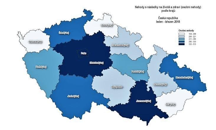 Převzato z přílohy Informace o nehodovosti na pozemních komunikacích v České republice v