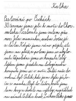 KRITICKÉ LISTY 42/2011 LEKCE A KOMENTÁŘE 27 Katčina práce ze 3. třídy. Můj písemný komentář k této práci: Štědrý den máš hodně ráda, a proto se Ti o něm i dobře psalo.