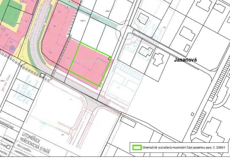 16. Prodej části pozemku parc.č. 2355/1 (orná půda)v k.ú. Litoměřice (nutný odděl.geometr. plán) Žadatel: PEDA
