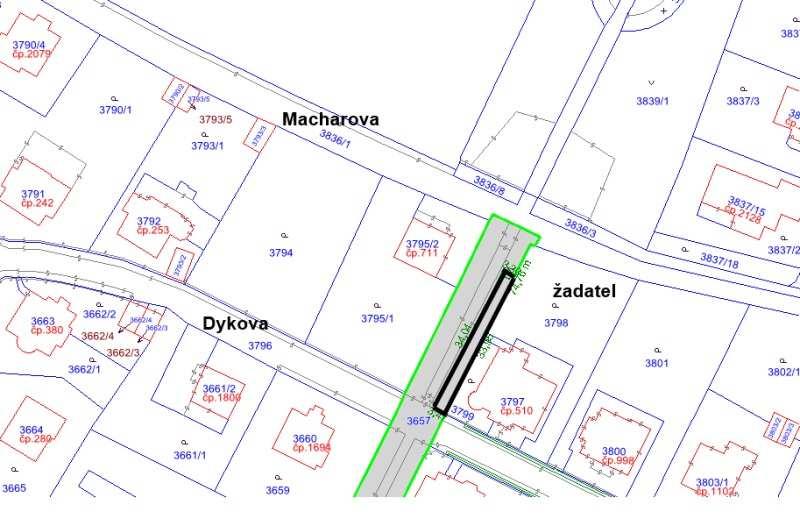 5. Stanovisko k vybudování automatického závlahového systému na části pozemku parc.č. 3657 v k.ú. Litoměřice Žadatel: MUDr. P. H., nar. 5.02.