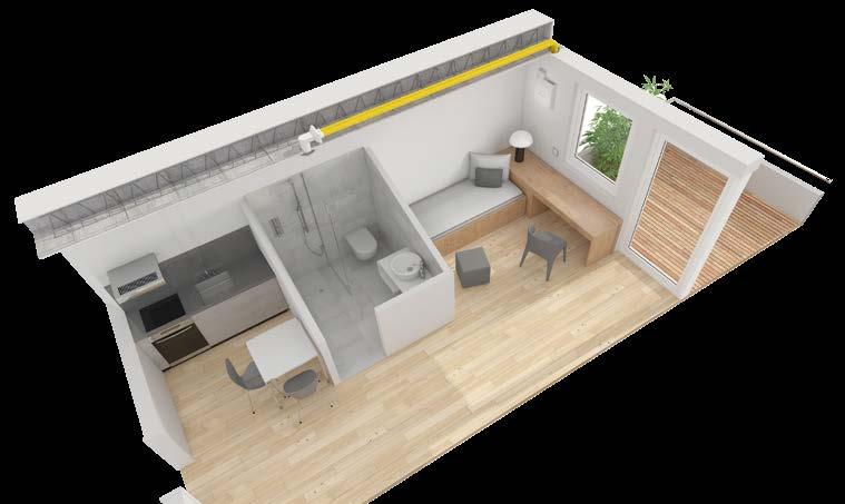APLIKACE APARTMÁN S VNITŘNÍ KOUPELNOU Stropní box Koupelna (místnost k odvádění vzduchu) Flexibilní potrubí, 2 x 75 mm, max.