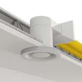 K tomuto účelu existují různé varianty řízení: VARIANTA SE SVĚTELNÝM SPÍNAČEM (VENTILACE PODLE POTŘEBY) Ventilátor M-WRG v obývacím pokoji (možnost použití všech typů) se nachází v trvalém
