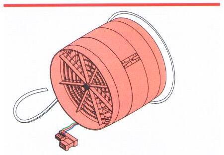 upevněte třížilový kabel vedoucí k regulátoru následujícím způsobem: (bílý) kabel Lü 1 (-) na levý pól (zelený) kabel UB+ na prostření pól (hnědý) kabel Lü2 (-) na pravý pól Zapojte větrací jednotku