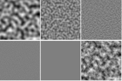 Obr. 4-1: generování Perlinova šumu Mapování textur Mapováním textury rozumíme nanášení textury na objekt. Na každý objekt musí být textura nanášena jinak.
