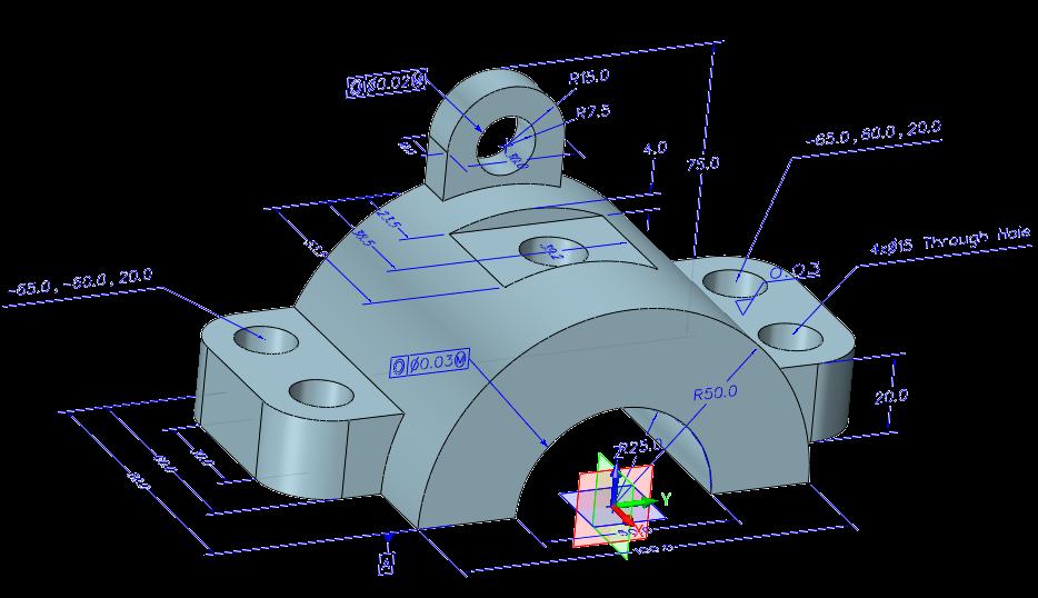 PMI (Product Manufacturing Information) Nové 3D kóty jsou dostupné v záložce Nástroje.