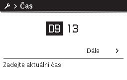 Uvedení do provozu 3 Nastavení času a data Byla-li samostatná řídící jednotka delší dobu bez napájení, je nutno nastavit datum a čas: Obnovte elektrické napájení.